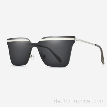 Eckige Metall-Sonnenbrille für Damen und Herren